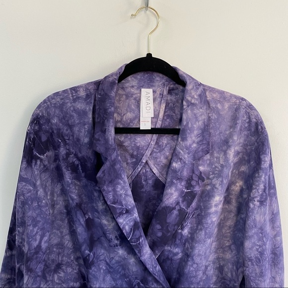 Anthropologie Amadi Hilde Tie Dye Linen Blend Blazer - Picture 5 of 14